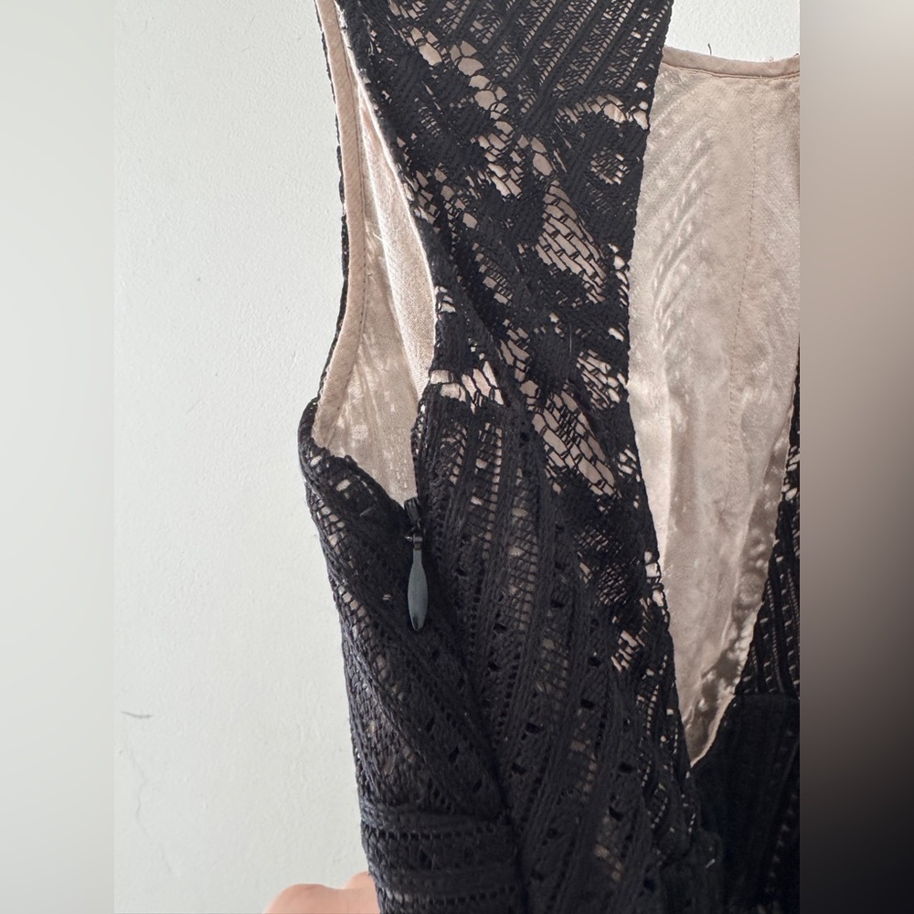 Free People Rocco Black Lace Cutout Dress Fit & Flare Open Back Pleated‎ Lace - Picture 5 of 7